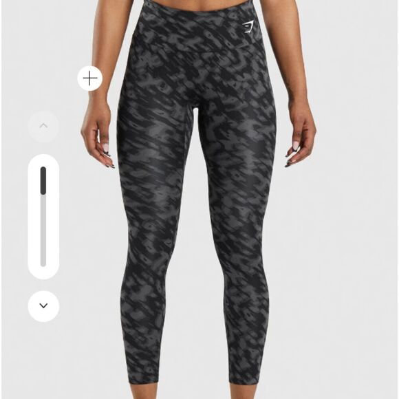 Gymshark Training Leggings Black Gray Abstract Camo Print High Waist Size XS - Picture 1 of 9